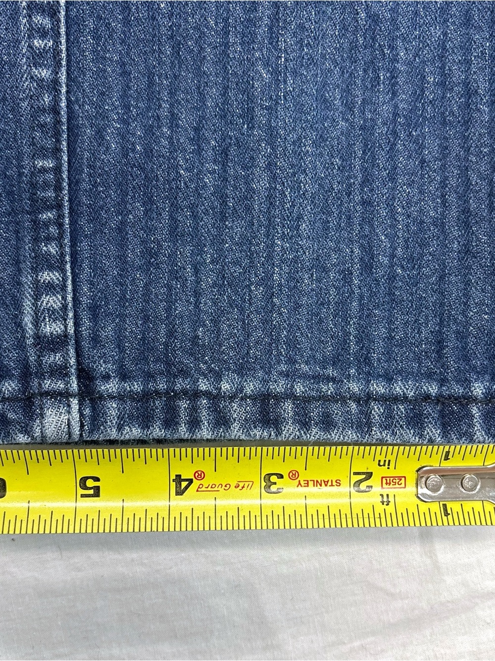 Vintage Big Blue Pinstripe Denim Jeans High Waist Skinny Sz 28 - Picture 9 of 12